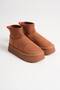 Thick Sole Women's Boots with Plush Stretch Detail on the Inside, Brown - 5