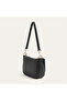 Women's Black Lock Detailed Shoulder Bag - 2