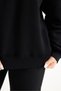 Women's Black 3 Thread Raster Oversize Sweatshirt - 2