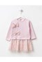 Girl's Dress with Tulle, Heart Pattern and Bow Detail
