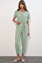 Women's Short Sleeve Ayrobin Jumpsuit 7030 - E.Green - 3