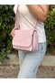 Genuine Leather, Crossbody Strap, Casual Bag, Women's Shoulder Bag, Pink, 24*20*8 cm - 2