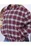 Plaid Detail Lapel Epaulet Seasonal Coat-Wide Fit - 2