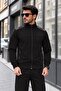 Men'S, Black, Classic, Comfortable Fit, Stand-Up Collar, Full-Length Zippered, Combed Cotton Tracksuit Set - 4