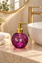 Boby Diamond Globe Glass Liquid Soap Dispenser – Decorative Bathroom and Kitchen Dispenser with Gold Pump and Crystal Pattern - 16 cm X 10 cm - 500ml - - 6