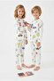 Unisex Children's Paintable Patterned 100% Cotton Single Jersey Fabric Long Sleeve Pajama Set - 4