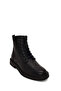 Men's Black Lace-Up Zippered Leather Boots Wm600022Df - 8