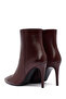 Women's Burgundy Zippered High Thin Heeled Leather Boots Af200002Dv - 7