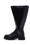 Women's Black Zippered Thick Soled Leather Boots Wf300007Df - 7