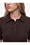 Wool Blend Buttoned Short Sleeve Polo Collar Knitwear Sweater - 3