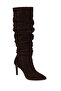 Women's Brown Thin Heeled Suede Leather Boots Wf160016Ds - 8