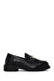 Women's Black Buckle Masculine Loafer Af250001Sv