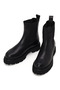 Women's Black Thick-Soled Leather Chelsea Boots Wf190047Dv - 4
