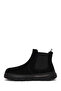 Men's Black Thick Soled Suede Leather Chelsea Boots Wm680062Ds - 3