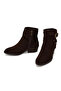 Women's Brown Zippered Suede Leather Cowboy Boots Af180017Ds - 4