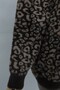 Leopard Pattern Buttoned Oversize Bearded Knitwear Cardigan - Dark Brown - 7