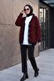 Leopard Pattern Buttoned Oversize Bearded Knitwear Cardigan -Red - 4