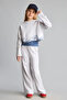 Cotton Regular Fit Crop Sweatshirt Inner Undershirt Wide Leg Sweatpants 3-Piece Set Girls I0856A826A - 5