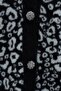 Leopard Pattern Buttoned Oversize Bearded Knitwear Cardigan - Black - 7