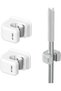3-Piece Self-Adhesive Broom and Mop Holder Wall Mount,No-Drill Anti-Slip Grippers for Home and Garage,White