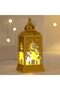فانوس رمضان أبيض - فانوس شمعة مستطيل أبيض 12 سم، زينة رمضان للمنزل، إضاءة LED - 2
