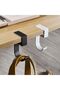 2 Pcs Student Desk Hook,Nail-Free Clamp-On Schoolbag Hanger for Handbags and Headphones,White and Black