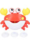 Dancing Crab Bubble Machine, Electric Music Bath Bubble Toy for Kids, Plastic 24cm Automatic Bubble Blower for Bathtub Play