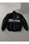    Full Fit Long Sleeve Printed Bomber Jacket - Black