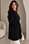 Floral Embroidery Detailed Plush Textured Long Cardigan - 4