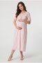 Women's Powder Lace Breastfeeding Detailed Maternity Nightgown Set - 2