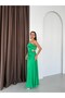 Green One-Shoulder Long Dress with Window Detail - 4