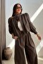 Stoned Bomber Jacket and Trousers Set Brown - 3