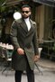 Men's Khaki Double-Breasted Cashmere Coat