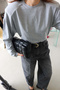 Long Sleeve Basic Blouse with Padded Shoulders - 4