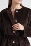 Buttoned Front Fox Fur Coat 50719 - Brown - 3