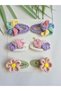 Colorful Handmade Knitted Hair Accessory Mixed Set of 6 Snap Clips (Suitable for All Age Groups) - 4