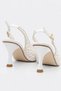 Women's Gold Stone Heeled Shoes Women's Evening Dress Shoes - 7
