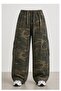 Camouflage Patterned Elastic Waist Loose Cargo Pants - 3