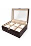 Watch Box for 6 Watches Croco Light Brown