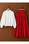 White Furry Turtleneck Knit Sweater - 2
