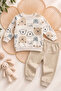 Baby & Kids Cute Koala Figured Patterned Sweatshirt and Bottom Sweatpants Set - 2
