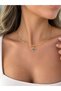 Women's Gold Color Zircon Stone Evil Eye Bead Eye Figured Hard Ring Choker Choker Necklace