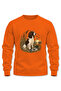 Nature and Spaniel Printed Long Sleeve 3 Thread Yarn Embroidered Hunter Sweatshirt