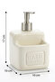Porcelain Liquid Soap Dispenser with Sponge Holder Compartment 350ml Cream - 2