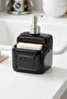 Porcelain Liquid Soap Dispenser with Sponge Holder Compartment 350ml Black