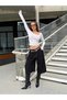 White Low-Cut Boat Neck Long Sleeve Bodysuit 32033 - 5
