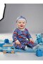 Patterned cotton romper with baby hat and booties - 3