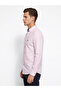 Men's Powder Pink Slim Fit Button down Collar Oxford Long Sleeve Shirt - 3