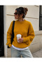 Women's Crew Neck Oversize Basic Knitwear Sweater - 3