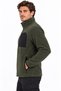 Men's Fleece Jacket with 3 Pockets, Detailed Front Panels, and Ribbed Cuffs in Smoked Grey, Khaki, Navy Blue, and Black. - 2